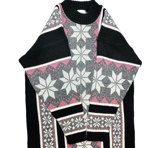 NAN DORSEY Vintage Snowflake Star Design Long Sweater Size Large - Picture 8 of 13